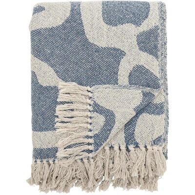 Bloomingville, Decke, Decke Salobre 160 x 130 cm, Blau/Weiss (130 x 160 cm) Bloomingville, Decke, Decke Salobre 160 x 130 cm, Blau/Weiss (130 x 160 cm)