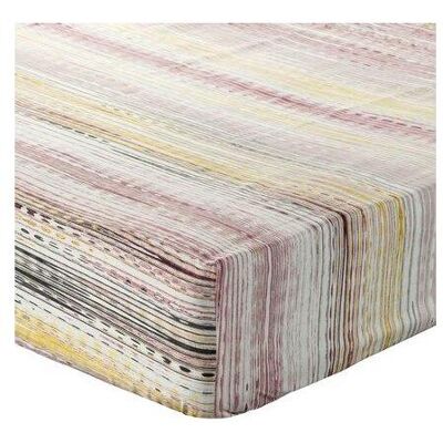 Eurofirany, Fixleintuch, Spannbettlaken 180x200 cm, aus Baumwolle, lila, weiss, mit geometrischem Muster, 105 g/m2 DRUCK (180 x 200 cm) Eurofirany, Fixleintuch, Spannbettlaken 180x200 cm, aus Baumwolle, lila, weiss, mit geometrischem Muster, 105 g/m2 DRUCK (180 x 200 cm)