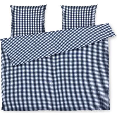 Juna, Bettwäsche, B 200 x L 220 cm - Økologisk bomuld - Mørk blå/hvid (Bettwäsche Set, 200 x 220 cm) Juna, Bettwäsche, B 200 x L 220 cm - Økologisk bomuld - Mørk blå/hvid (Bettwäsche Set, 200 x 220 cm)