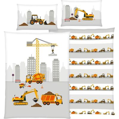 Herding, Kinderbettwäsche, Baustelle (160 x 210 cm, 65 x 100 cm) Herding, Kinderbettwäsche, Baustelle (160 x 210 cm, 65 x 100 cm)