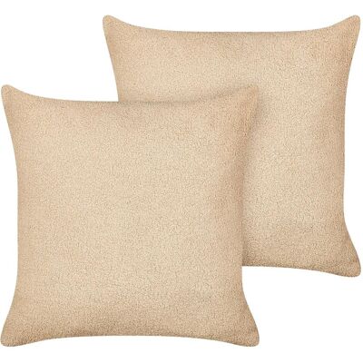 Beliani Set aus 2 Dekokissen - Sand Beige - Moderner Dekorartikel Beliani Set aus 2 Dekokissen - Sand Beige - Moderner Dekorartikel
