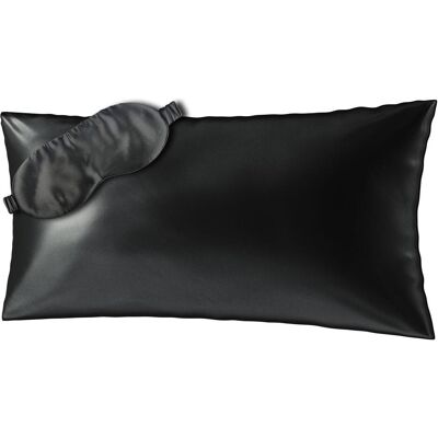 Ailoria, Bettwäsche, BEAUTY SLEEP SET Silk Zipper Pillowcase (40x80) (black) with eye mask (Kopfkissenbezug, 80 x 40 cm) Ailoria, Bettwäsche, BEAUTY SLEEP SET Silk Zipper Pillowcase (40x80) (black) with eye mask (Kopfkissenbezug, 80 x 40 cm)