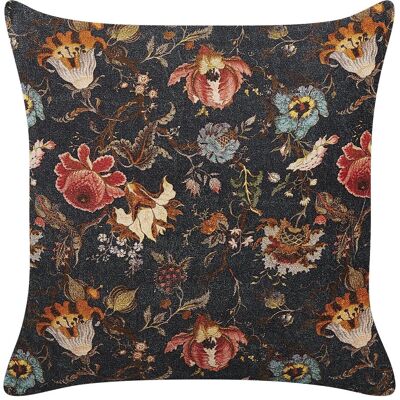 Beliani Set aus 2 Samtkissen - Blumenmuster, Mehrfarbig Beliani Set aus 2 Samtkissen - Blumenmuster, Mehrfarbig
