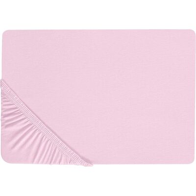 Beliani JANBU Pink Baumwoll-Spannbettlaken - Spannbettlaken Beliani JANBU Pink Baumwoll-Spannbettlaken - Spannbettlaken