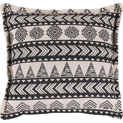 Beliani Set aus 2 Baumwollkissen Beigeblack mit Füllung Quadrat 45 x 45 cm Boho Rustic Muster - Kissen Beliani Set aus 2 Baumwollkissen Beigeblack mit Füllung Quadrat 45 x 45 cm Boho Rustic Muster - Kissen