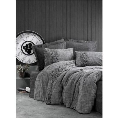 Ranforce King Bettwäsche-Set - 220x240cm Bettbezug & 60x60cm Kissenbezüge - Grau Ranforce King Bettwäsche-Set - 220x240cm Bettbezug & 60x60cm Kissenbezüge - Grau