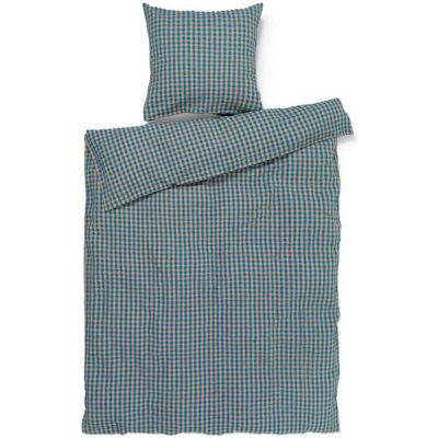 Juna, Bettwäsche, B 140 x L 200 cm - Økologisk bomuld - Blå/okker (Bettwäsche Set, 140 x 200 cm, 60 x 63 cm) Juna, Bettwäsche, B 140 x L 200 cm - Økologisk bomuld - Blå/okker (Bettwäsche Set, 140 x 200 cm, 60 x 63 cm)