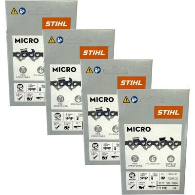 Stihl, Zubehör Gartenmaschinen, 4x 1/4" Picco Micro 3 (PM3) Sägekette 30 cm 1/4" P 1,1 mm 64 TG 4 Stück ( 4x 36700000064 ) (Kettensäge, Sägekette) Stihl, Zubehör Gartenmaschinen, 4x 1/4" Picco Micro 3 (PM3) Sägekette 30 cm 1/4" P 1,1 mm 64 TG 4 Stück ( 4x 36700000064 ) (Kettensäge, Sägekette)