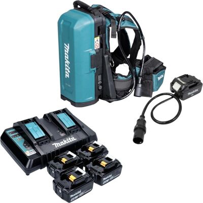 Makita, Werkzeugakku + Ladegerät, PDC 01 Akku Rucksack 36 V ( 2x 18 V ) + Akku Adapter 18V + 4x Akku 5,0 Ah + Ladegerät (36 V) Makita, Werkzeugakku + Ladegerät, PDC 01 Akku Rucksack 36 V ( 2x 18 V ) + Akku Adapter 18V + 4x Akku 5,0 Ah + Ladegerät (36 V)