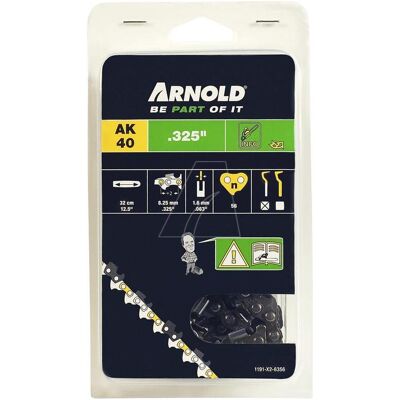 Arnold Kettenöl für Motorsäge - 56 Glieder - 1,6mm Teilung - Halbkreis Schneidezähne - Typ AK 40 Arnold Kettenöl für Motorsäge - 56 Glieder - 1,6mm Teilung - Halbkreis Schneidezähne - Typ AK 40