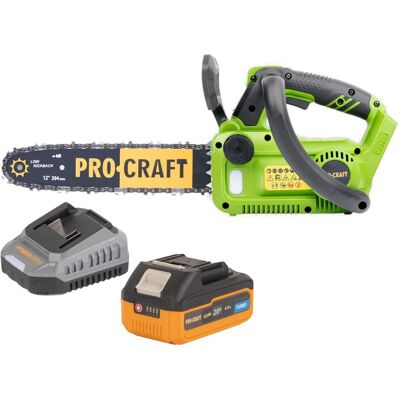 Procraft, Kettensäge, PKA42Libb Akku Kettensäge 20 V 304 mm Brushless + 1x Akku 4,0 Ah + Ladegerät (Akku Kettensäge) Procraft, Kettensäge, PKA42Libb Akku Kettensäge 20 V 304 mm Brushless + 1x Akku 4,0 Ah + Ladegerät (Akku Kettensäge)