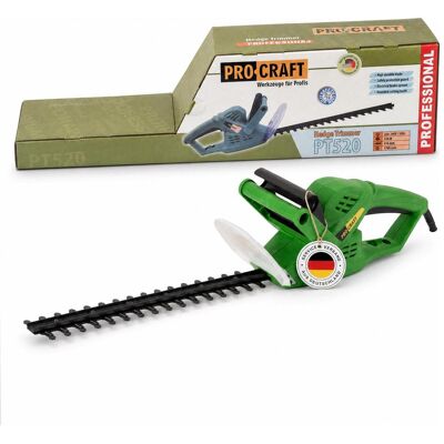 Procraft, Heckenschere, PT520 Heckenschere 520 Watt 410 mm Schnittlänge 20 mm Schnittstärke (Netzbetrieb) Procraft, Heckenschere, PT520 Heckenschere 520 Watt 410 mm Schnittlänge 20 mm Schnittstärke (Netzbetrieb)