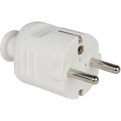 PCE, Netzstecker + Netzkupplung, Schutzkontaktstecker PP 2SL, weiss PCE, Netzstecker + Netzkupplung, Schutzkontaktstecker PP 2SL, weiss