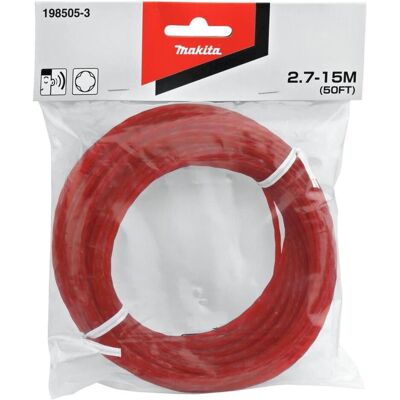 Makita, Zubehör Gartenmaschinen, Mähfaden Nylon 27 mm x 15 m rot (Rasentrimmer, Trimmerfaden + Fadenspule) Makita, Zubehör Gartenmaschinen, Mähfaden Nylon 27 mm x 15 m rot (Rasentrimmer, Trimmerfaden + Fadenspule)