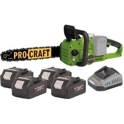 Procraft, Kettensäge, PCA42/2 Akku Kettensäge 40 V ( 2x 20 V ) 406 mm Brushless + 4x Akku 4,0 Ah + Ladegerät (Akku Kettensäge) Procraft, Kettensäge, PCA42/2 Akku Kettensäge 40 V ( 2x 20 V ) 406 mm Brushless + 4x Akku 4,0 Ah + Ladegerät (Akku Kettensäge)