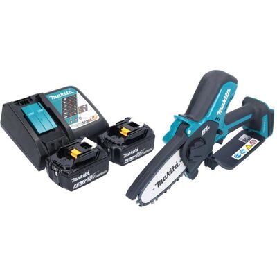 Makita, Kettensäge, DUC 101 RM201 Akku Astsäge 18 V 10 cm Brushless + 2x Akku 4,0 Ah + Ladegerät (Akku Kettensäge) Makita, Kettensäge, DUC 101 RM201 Akku Astsäge 18 V 10 cm Brushless + 2x Akku 4,0 Ah + Ladegerät (Akku Kettensäge)