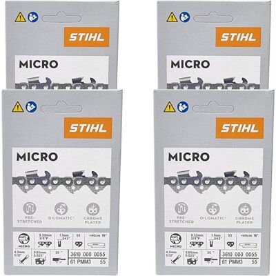 Stihl, Zubehör Gartenmaschinen, 4x 3/8" Picco Micro Mini 3 (PMM3) Sägekette 40 cm 3/8" P 1,3 mm 55 TG 4 Stück ( 4x (Kettensäge, Sägekette) Stihl, Zubehör Gartenmaschinen, 4x 3/8" Picco Micro Mini 3 (PMM3) Sägekette 40 cm 3/8" P 1,3 mm 55 TG 4 Stück ( 4x (Kettensäge, Sägekette)