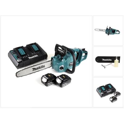 Makita, Kettensäge, DUC 355 PM2 Akku Kettensäge 36V ( 2x18V ) Brushless 35 cm + 2x 4,0 Ah Akku + Doppelladegerät (Akku Kettensäge) Makita, Kettensäge, DUC 355 PM2 Akku Kettensäge 36V ( 2x18V ) Brushless 35 cm + 2x 4,0 Ah Akku + Doppelladegerät (Akku Kettensäge)