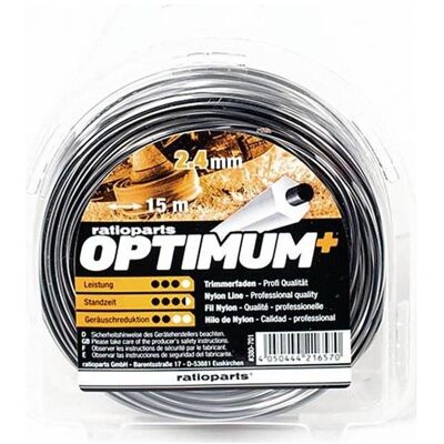 Ratioparts, Zubehör Gartenmaschinen, Nylonfaden Optimum ( 4000722069 ) Fadenstärke 2,4 mm Fadenlänge 15 m (Rasentrimmer, Trimmerfaden + Fadenspule) Ratioparts, Zubehör Gartenmaschinen, Nylonfaden Optimum ( 4000722069 ) Fadenstärke 2,4 mm Fadenlänge 15 m (Rasentrimmer, Trimmerfaden + Fadenspule)