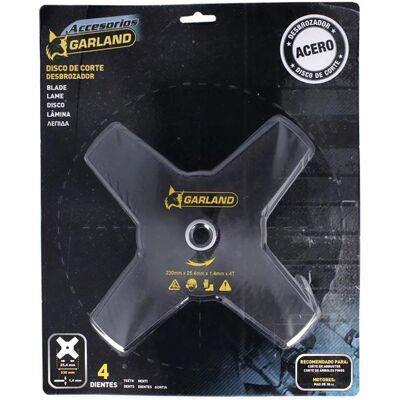 Garland, Zubehör Gartenmaschinen, Brushcutter cutting blade, 4 teeth, ø230 x 25.4 x 1.4 mm (Rasentrimmer) Garland, Zubehör Gartenmaschinen, Brushcutter cutting blade, 4 teeth, ø230 x 25.4 x 1.4 mm (Rasentrimmer)