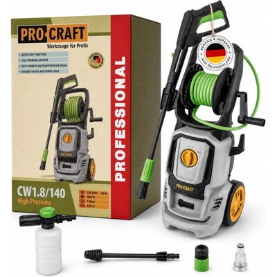 Procraft, Hochdruckreiniger, CW1.8/140 Hochdruckreiniger 1800 Watt 140 bar 7 l/min + Zubehör (Netzbetrieb) Procraft, Hochdruckreiniger, CW1.8/140 Hochdruckreiniger 1800 Watt 140 bar 7 l/min + Zubehör (Netzbetrieb)