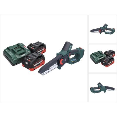 Metabo, Kettensäge, MS 18 LTX 15 Akku Gehölzsäge 18 V 15 cm 5 m/s + 2x Akku 5,5 Ah + Ladegerät (Akku Kettensäge) Metabo, Kettensäge, MS 18 LTX 15 Akku Gehölzsäge 18 V 15 cm 5 m/s + 2x Akku 5,5 Ah + Ladegerät (Akku Kettensäge)