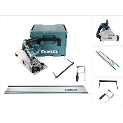 Makita, Handkreissäge, DSP 600 ZJ Akku Tauchsäge 36V (2x 18V) Brushless + Führungsschiene + Schraubzwingen + Makita, Handkreissäge, DSP 600 ZJ Akku Tauchsäge 36V (2x 18V) Brushless + Führungsschiene + Schraubzwingen +