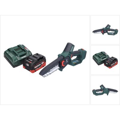 Metabo, Kettensäge, MS 18 LTX 15 Akku Gehölzsäge 18 V 15 cm 5 m/s + 1x Akku 5,5 Ah + Ladegerät (Akku Kettensäge) Metabo, Kettensäge, MS 18 LTX 15 Akku Gehölzsäge 18 V 15 cm 5 m/s + 1x Akku 5,5 Ah + Ladegerät (Akku Kettensäge)