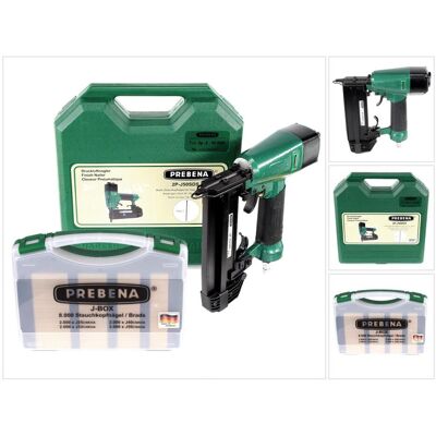 Prebena, Tacker + Nagelpistole, 2P-J50SDS Luftdruck Druckluftnagler 5-7 bar im Transportkoffer + J-BOX 8.000 Prebena, Tacker + Nagelpistole, 2P-J50SDS Luftdruck Druckluftnagler 5-7 bar im Transportkoffer + J-BOX 8.000
