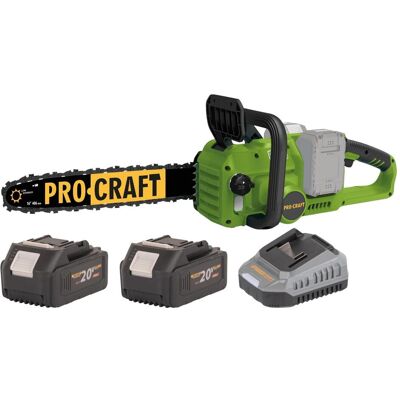 Procraft, Kettensäge, PCA42/2 Akku Kettensäge 40 V ( 2x 20 V ) 406 mm Brushless + 2x Akku 4,0 Ah + Ladegerät (Akku Kettensäge) Procraft, Kettensäge, PCA42/2 Akku Kettensäge 40 V ( 2x 20 V ) 406 mm Brushless + 2x Akku 4,0 Ah + Ladegerät (Akku Kettensäge)