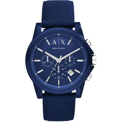Giorgio Armani Exchange, Armbanduhr, Outerbanks, Blau, (Analoguhr, Chronograph, 44 mm) Giorgio Armani Exchange, Armbanduhr, Outerbanks, Blau, (Analoguhr, Chronograph, 44 mm)
