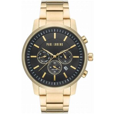 Paul Lorens, Armbanduhr, Herrenuhr PL6647B-1D1 + BOX, Gold, Schwarz, (Analoguhr, Chronograph, 46 mm) Paul Lorens, Armbanduhr, Herrenuhr PL6647B-1D1 + BOX, Gold, Schwarz, (Analoguhr, Chronograph, 46 mm)
