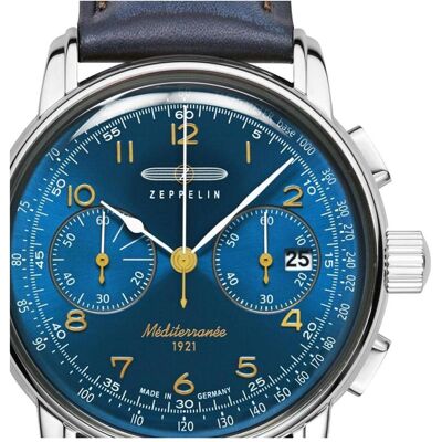 Zeppelin, Armbanduhr, 96703, Silber, Blau, Türkis, (Analoguhr, Chronograph, 42 mm) Zeppelin, Armbanduhr, 96703, Silber, Blau, Türkis, (Analoguhr, Chronograph, 42 mm)