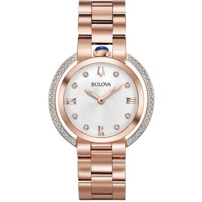 Bulova, Armbanduhr, Rubaiyat 98R248 Horloge - Staal - Roskleurig - 35 mm, Silber, (Analoguhr, 35 mm) Bulova, Armbanduhr, Rubaiyat 98R248 Horloge - Staal - Roskleurig - 35 mm, Silber, (Analoguhr, 35 mm)