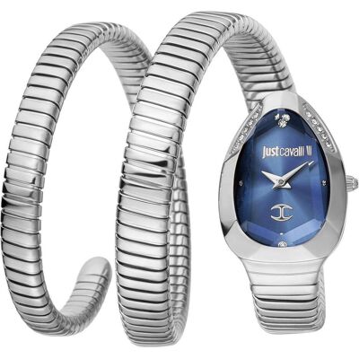 Just Cavalli, Armbanduhr, Signature Snake Doppio - JC1L209M0025, Silber, (Analoguhr, 22 mm) Just Cavalli, Armbanduhr, Signature Snake Doppio - JC1L209M0025, Silber, (Analoguhr, 22 mm)
