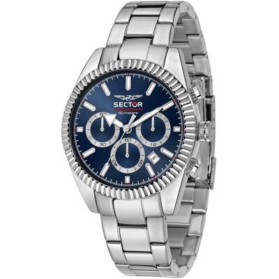 Sector, Armbanduhr, Limited Edition Chronograph mit Sunray-Zifferblatt, Silber, (41 mm) Sector, Armbanduhr, Limited Edition Chronograph mit Sunray-Zifferblatt, Silber, (41 mm)