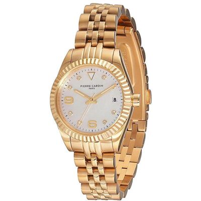 Pierre Cardin, Armbanduhr, Damenuhr CF.1012.MG (Ø 28 mm), Weiss, Gold, (28 mm) Pierre Cardin, Armbanduhr, Damenuhr CF.1012.MG (Ø 28 mm), Weiss, Gold, (28 mm)