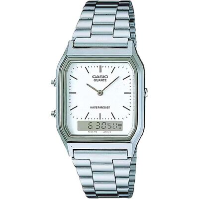 Casio Vintage, Armbanduhr, Aq-230a, Silber, (Analoguhr, Digitaluhr, 27.80 mm) Casio Vintage, Armbanduhr, Aq-230a, Silber, (Analoguhr, Digitaluhr, 27.80 mm)