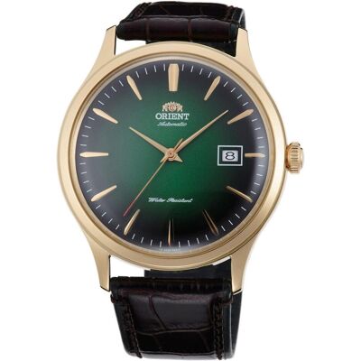 Orient, Armbanduhr, Classic Bambino V4, Gold, Grün, Braun, (Analoguhr, 42 mm) Orient, Armbanduhr, Classic Bambino V4, Gold, Grün, Braun, (Analoguhr, 42 mm)