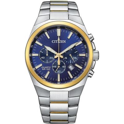 Citizen Armbanduhr, AN8176-52L Quarz Chronograph 41mm 10ATM, Gold, Silber, (Chronograph, 41 mm) Citizen Armbanduhr, AN8176-52L Quarz Chronograph 41mm 10ATM, Gold, Silber, (Chronograph, 41 mm)