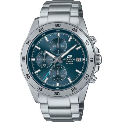 Casio Armbanduhr, Edifice, Silber, Blau, (Chronograph, 44 mm) Casio Armbanduhr, Edifice, Silber, Blau, (Chronograph, 44 mm)