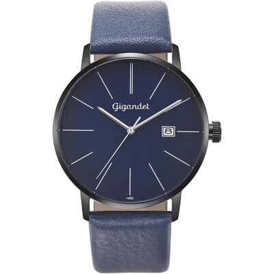 Gigandet, Armbanduhr, Orologio Giapponese al Quarzo Analogico con Cinturino in Pelle, Blau, (Analoguhr) Gigandet, Armbanduhr, Orologio Giapponese al Quarzo Analogico con Cinturino in Pelle, Blau, (Analoguhr)