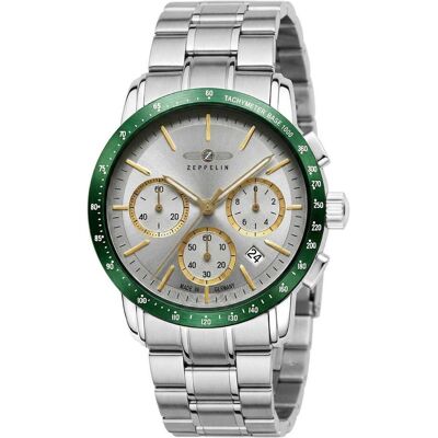 Zeppelin, Armbanduhr, New York 8878MB5 Uhr Quarz 42mm, Grau, Silber, (Analoguhr, Chronograph, 42 mm) Zeppelin, Armbanduhr, New York 8878MB5 Uhr Quarz 42mm, Grau, Silber, (Analoguhr, Chronograph, 42 mm)