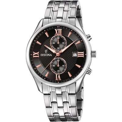 Festina, Armbanduhr, Timeless Chronograph, Silber, (Analoguhr, Chronograph, 42 mm) Festina, Armbanduhr, Timeless Chronograph, Silber, (Analoguhr, Chronograph, 42 mm)