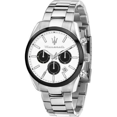 Maserati, Armbanduhr, Attrazione, Silber, (Analoguhr, Chronograph, 43 mm) Maserati, Armbanduhr, Attrazione, Silber, (Analoguhr, Chronograph, 43 mm)