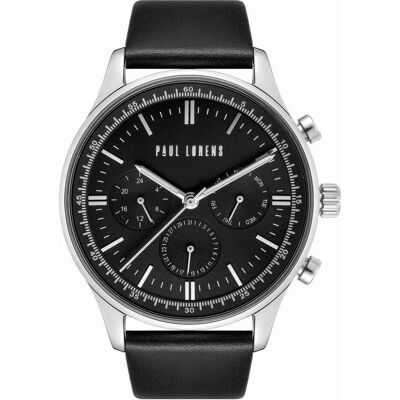 Paul Lorens, Armbanduhr, Herrenuhr PL10602A2-1A1, Silber, Schwarz, (Chronograph) Paul Lorens, Armbanduhr, Herrenuhr PL10602A2-1A1, Silber, Schwarz, (Chronograph)
