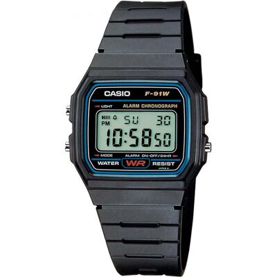 Casio Armbanduhr, F-91w-1yer, Schwarz, (Digitaluhr, 33.20 mm) Casio Armbanduhr, F-91w-1yer, Schwarz, (Digitaluhr, 33.20 mm)