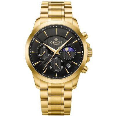 Giewont, Armbanduhr, Zegarek Zegarek Męski Chronograph Sapphire Złoto Czarny GW9460-B4, Gold, Schwarz, (Analoguhr, Chronograph) Giewont, Armbanduhr, Zegarek Zegarek Męski Chronograph Sapphire Złoto Czarny GW9460-B4, Gold, Schwarz, (Analoguhr, Chronograph)