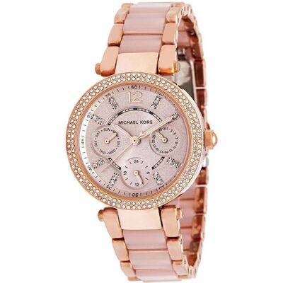 Michael Kors, Armbanduhr, DAMENUHR MK6110 MINI PARKER (zm540c), Rosa, (Chronograph, 49 mm) Michael Kors, Armbanduhr, DAMENUHR MK6110 MINI PARKER (zm540c), Rosa, (Chronograph, 49 mm)