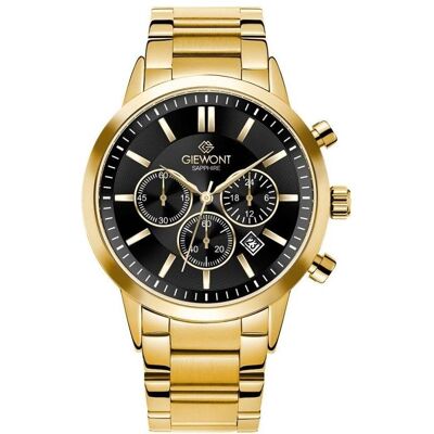 Giewont, Armbanduhr, Zegarek Zegarek Męski Chronograph Sapphire Złoto Czarny GW8510-B5, Gold, Schwarz, (Chronograph) Giewont, Armbanduhr, Zegarek Zegarek Męski Chronograph Sapphire Złoto Czarny GW8510-B5, Gold, Schwarz, (Chronograph)